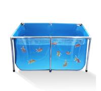 PVC Fish Pond,Above Ground Fish Tank,Goldfish/Koi Pond with Clear Viewing Panel, Outdoor Canvas Aquarium with Stainless Steel Frame & Drain Valve for Outside,47.2 * 31.5 * 23.6in,150 Gallon