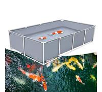 PVC Fish Pond Liner - Temporary Koi Fish Pool Durable Canvas with Steel Frame Water Tank Cistern for Aquaculture Size 1.2x1x0.8m Grey Color