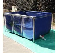 PVC Fish Pond with Frame - Indoor Aquarium for Koi & Goldfish, Outdoor Backyard Pool with Clear Viewing Panel, 150x100x61cm Free-Standing Water Feature