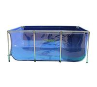 PVC Fish Pond with Transparent Viewing Window and Steel Frame, Easy to Install Outdoor Aquatic Habitat for Koi, 100x70x61cm, Durable Above Ground Garden Feature