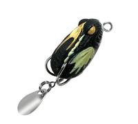 PVC Fishing Lure for Blackfish Double Hook and 3cm 3.2g Reef Frog Crankbait Soft Bait PVC Soft Frog Bait