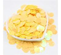 PVC Flat Round Loose Sequins Multicolor 10-30mm Side Hole Sewing DIY Scrapbook Pendant(Ab yellow,10mm 10gram)