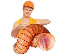 PVC Flexible Duct Hose, Flame Retardant HVAC Ducting with Adjustable Rope & D Hook & Steel Support for Ventilation, Exhaust, Drying, and Cooling Applications, 6.5ft-33ft(350mm/14inch,L 10m(3