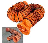 PVC Flexible Ducting Air Ventilator, Retractable HVAC Duct Hosing with D-Ring, Waterproof & Retardant, 8-24 Inch, 16.5/33 Feet for Utility Blower Exhaust Fan