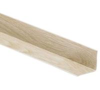 PVC Flexible Skirting Board - SELF-ADHESIVE - 28x22 mm 5 and 15 M Oak Beech Transition Profile Wall Caulk Strip TMW Profiles (15M, Light Oak)