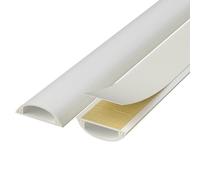 PVC Floor Cable Cover Self Adhesive Cable ment 100cm Length ap Closure Ideal for Office Home & Public Spaces (White 3x1.1cm/1.12x0.43in)