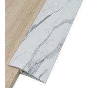 PVC Floor Transition Strip, 1m Self-Adhesive Flat Door Threshold Strip Floor Flat Divider Strip for Joining Floor Gaps (Style A, 12-15mm)