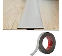 PVC Floor Transition Strip(2mm Thick × 5cm Wide) Laminate Floor Cover Strips Self Adhesive Door Bar Divider Strip Flat Flooring Edge Joining Trim(4M,Grey)