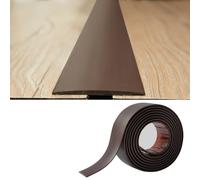 PVC Floor Transition Strip-2mm Thick×5cm Wide,Laminate Floor Cover Strips Self Adhesive Door Bar Divider Strip Flat Flooring Edge Joining Trim(2M,Dark Brown)