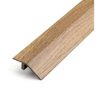 PVC Floor Transition Strip - Wood Grain Threshold Ramp Edge Trim, Bridge The Height Gap Between 1 to 2 Cm, for Laminate Floor Mat Carpet Vinyl Tile(Light Brown)