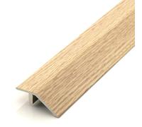 PVC Floor Transition Strip - Wood Grain Threshold Ramp Edge Trim, Bridge The Height Gap Between 1 to 2 Cm, for Laminate Floor Mat Carpet Vinyl Tile(Beige)
