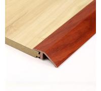 PVC Floor Transition Strips, 35.4in Carpet Edge Strip, Door Threshold Strips For Uneven Floors, Cuttable Easy To Install(Mahogany)