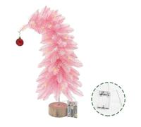 PVC Foldable Crooked Christmas Tree With/No Light Mini Desktop Decor Decoration 2026 Office For Holiday Party with room Table halloween table trees foldable tree inch Festival,Artificial 20 X