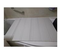 PVC Foldable Dust Cover for Bathtub 1.2cm Thick Insulating Lid Adjustable Bath Panel for Various Sizes Supports Up to 40kg Waterproof & Durable Bath Cover