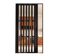 PVC Folding Door, Interior Accordion Door Room Divider Black Multiple Sizes for Bathroom Kitchen Entrance(80x200cm)