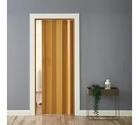 PVC Folding Door, Internal Plastic Folding Concertina Door with Gloss Acrylic Widths 820 * 2030 * 6mm, with Panels Magnetic Locks (Yellow)