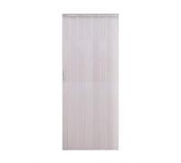 PVC Folding Door Magnetic Catch PVC Concertina Accordion Door Gloss 84x203cm 6mm Thick (White)