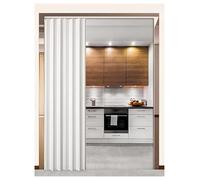 PVC Folding Door No Drill Trackless Kitchen Partition Bathroom Temporary(65x200cm/25.2x79.2in)