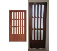 PVC Folding Door with Acrylic Windows, Interior Sliding Door for Closet Doorway Bedroom, Hallway Pantry, Room Divider Screen