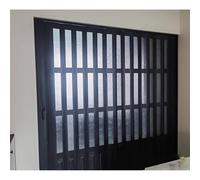 PVC Folding Doors with Frosted Acrylic Panel, Accordion Door for Study Room & Laundry Room, Invisible Door