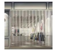 PVC Freezer Strip Curtain Kit, Overlap Design for Walk-In Freezers, 2.0mm Thickness, Transparent Sliding Panels, Easy Installation, 1.2Mx2.3M Size
