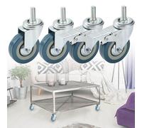 PVC Furniture Caster Wheels, Threaded Swivel Casters, Safety Dual Locking, ProtectThe Floor, Glide Quietly, For Cabinet, Bookcase, Computer Desk, Workbench Cart(Swivel+brake,65MM/M10)