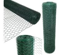 PVC Garden Fence Coated Chicken Wire, 60CM X 25M PVC Coated Chicken Wire, 5cm Hole Size, Garden Fence Plastic Mesh Roll for Garden Fencing, No Rust Mesh Hot-dipped Galvanized Welded Wire for Garden