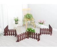 PVC Garden Fence - Interlocking Decorative Border for Lawn & Courtyard, Brown/White, 40x50cm (4 PCS) - Durable Outdoor/Indoor Edging Decoration