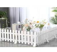 PVC Garden Fence - Stackable Decorative Border for Indoor/Outdoor Use, 2 PCS White/Brown, 40x50cm - Perfect for Lawn, Yard & Home Décor