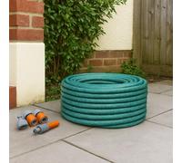 PVC Garden Hose Pipe 5M-200M - Reinforced Heavy Duty Hosepipe with Fittings - Expandable Water Hose for Outdoor Garden, Lawn, Plants & Car Washing (30M)