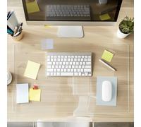 Nicoman Clear Desk Mat, Non-Slip PVC Desk Protector, Heat Resistant & Waterproof Desk Pad, Round Edge, Home and Office, Clear, 140x60cm (4.6x3ft)