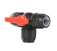 PVC Globe Valve， PVC 3 Way Plastic Ball Knob with PE Quick Connect for Pipeline Multicolor 20-63mm(Black Type,40mm)