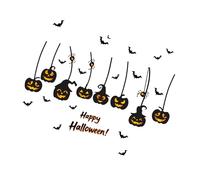 PVC Halloween Decorations Bat and Pumpkin Pattern Cling Decal Glass Door Sticker Set for Window Mirrored Classrooms PVC Cling Window Sticker