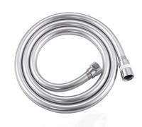 PVC Handheld Shower Head Hose Universal Flexible Anti Winding Water Tube Bathroom Faucet Extension Pipe,White,1.5M(Silver,2M)