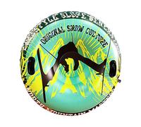 Pvc Inflatable Ski Ring Inflatable Skis, Sleds, Dual-purpose for Slides and Snow Trails, Winter Outdoor Sports, Suitable for Children and Adults green skier