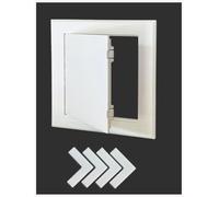 PVC Inspection Hatch Door, Hinged Access Panel for Wall/Ceiling Drain Pipes | White/gray，Hinged side-opening door with double-sided tape; wall & ceiling installation(White,Hole-200mmx200mm)