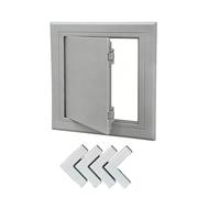PVC Inspection Hatch Door, Hinged Access Panel for Wall/Ceiling Drain Pipes | White/gray，Hinged side-opening door with double-sided tape; wall & ceiling installation(Gray,Hole-150mmx200mm)