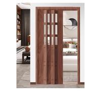 PVC Internal Folding Closet Door, Interior Sliding Door with Handle for Bathroom, Kitchen, Pantry, and Hallway