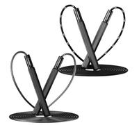 PVC Jump Rope with Length Markings & Rapid Speed Jumping Rope with Ball Bearings, Adjustable Steel Jump Rope Workout with Alloy Handles, Non-Kinking PVC Skipping Rope for Men Women Fitness Boxer 2Pcs