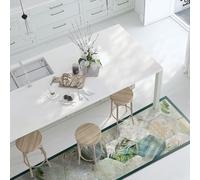 PVC Kitchen Runner Non-Slip Washable Fire Resistant Scratch Resistant 100% Made in ItalyRunner Tropical Composition 50 x 240 cm