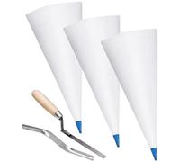 PVC Leather Grout Bag Set, 3-Pack with Trowel and Leveling Tool for Floor Tiles, White Masonry for Mortar Application