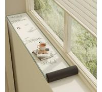 PVC Leather Window Sill Protector, Thin Window Sill Mat Dog Cat Perch Bench, Solid Color/Floral/Panda Window Sill Decor Capping Anti-slip Pad(Panda,63x6in(160x15cm))