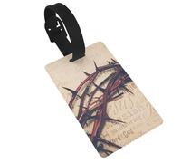 PVC Luggage Tags for Suitcases TSA Approved, Crown of Thorns Suitcase Tags Identifiers, Id Name Tags for Backpacks, Personalizable Bag Tag for Travel, Kids, Gym & Airports, Id Labels for Women Men