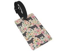 PVC Luggage Tags for Suitcases TSA Approved, Flower Cows Suitcase Tags Identifiers, Id Name Tags for Backpacks, Personalizable Bag Tag for Travel, Kids, Gym & Airports, Id Labels for Women Men