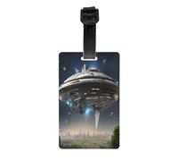 PVC Luggage Tags for Suitcases TSA Approved, UFO at Night Luggage Identifiers for Travel Bags Unique Compact Lightweight Baggage Tag for Suitcases Backpacks, Id Tag Baggage Tags for Air Travel