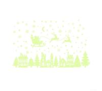 PVC Luminous Christmas Wall Stickers Featuring Snowflake Silhouettes, Reusable Holiday Decals to Brighten Home and Office Walls (YJ6021)