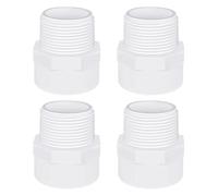 PVC Male Adapter 1-1/4 Inch (4-Pack), Pipe Fittings (Socket x Male Pipe Thread) - Fits 1-1/4 Inch Sch.40 PVC Pipes