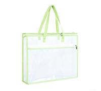 PVC Mesh Sewing Project Bag 45x33x7cm Zippered Dual-Pocket Label