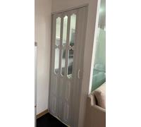 PVC Multifold Accordion Door with Metal Track System - Space-Saving Retractable Screen for Pantry, Bedroom, and Bathroom