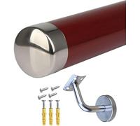 PVC Non-Slip il for Indoor & Outdoor Stairs 1.6ft Red Railing with Wall-Mount BracketsSafety Grab Rail for Steps Easy Installation